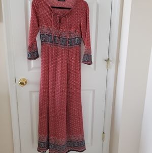 Long sleeved boho maxi dress